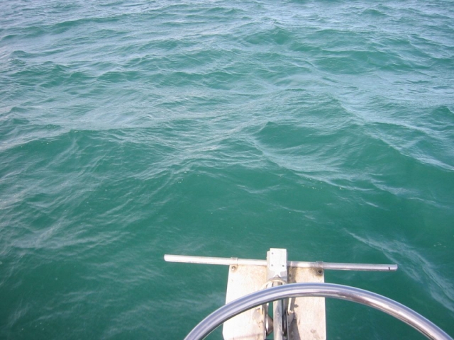 Vorne am Boot wie bei Titanic ^^