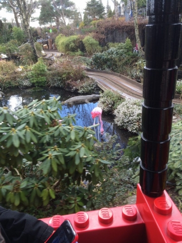 Hier drin ist alles aus Legosteinen - Krokodil und Flamingo