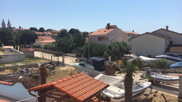 Der Blick von der Terasse unserer Ferienwohnung