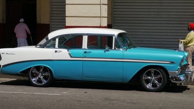 Sehr schöner alter hellblauer Chevrolet Bel Air in Top Zustand